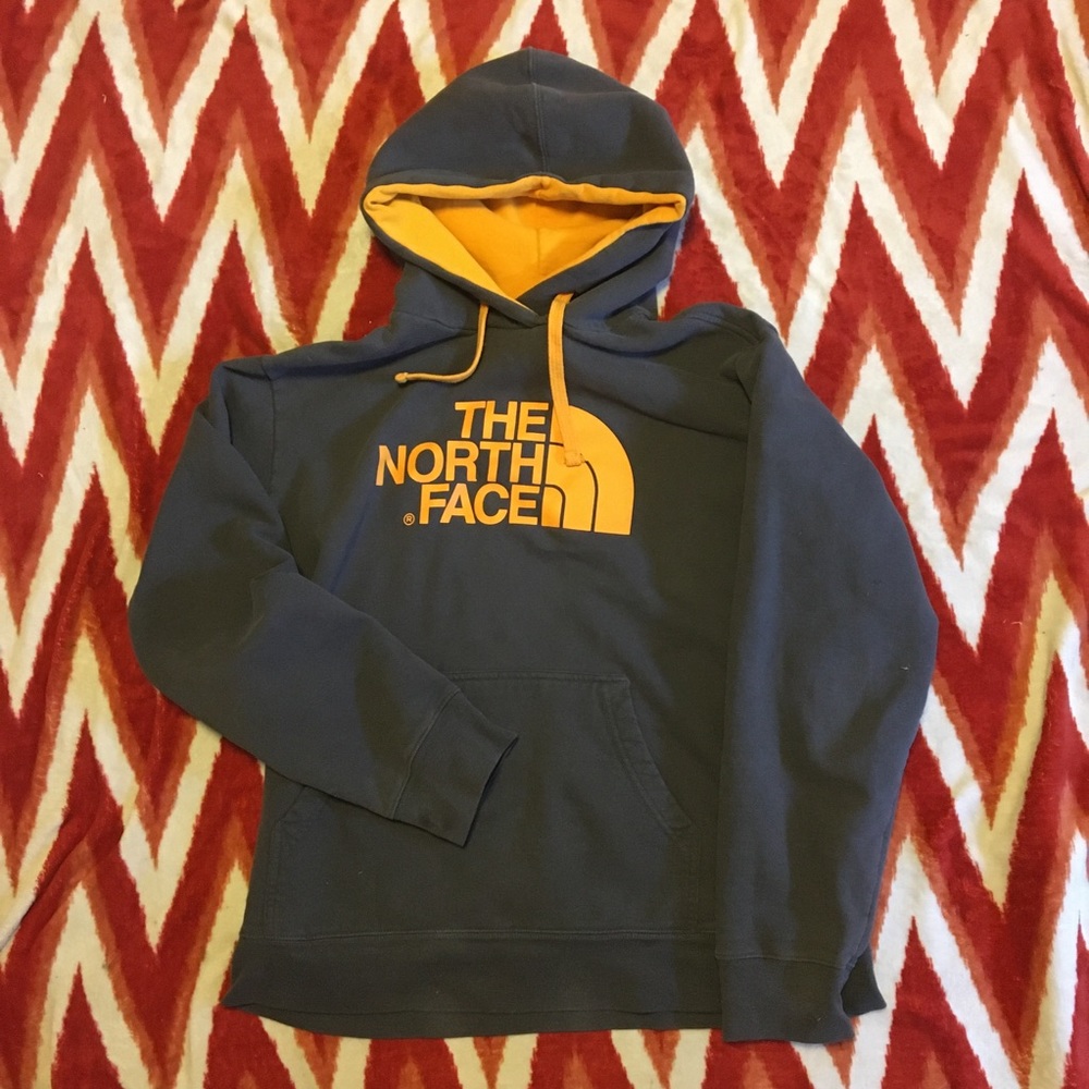 Grey and Orange The North Face Hoodie